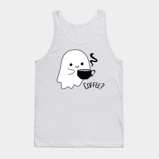 Cute ghost with a cup of hot coffee Tank Top